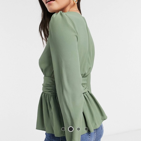 Sage Asos Waist Detail Top - Picture 4 of 4